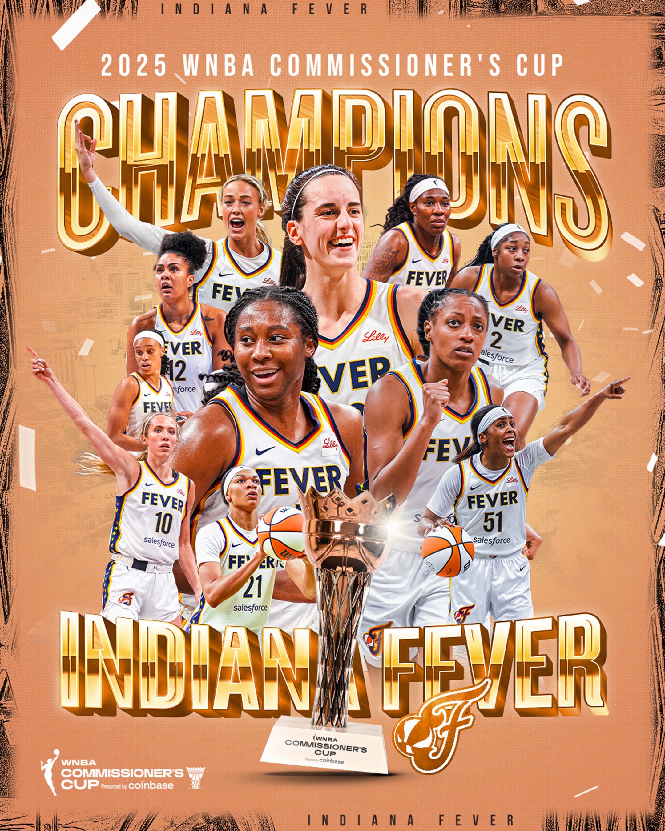 🏆狂热WNBA总裁杯夺冠！克拉克躺冠+躺拿4万多美元🤑