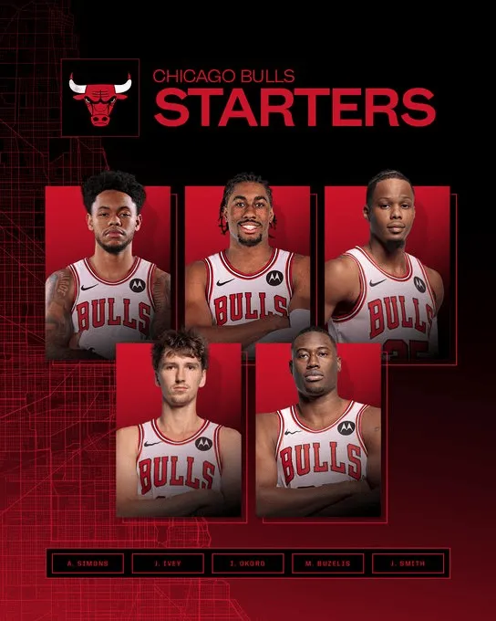 开云体育app-崭新！公牛首发：西蒙斯、艾维、奥科罗、布泽利斯、史密斯